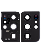 Back Camera Lens With Cover Bezel Ring Compatible For Samsung Galaxy S21 Ultra 5G Replacement (Phantom Black)