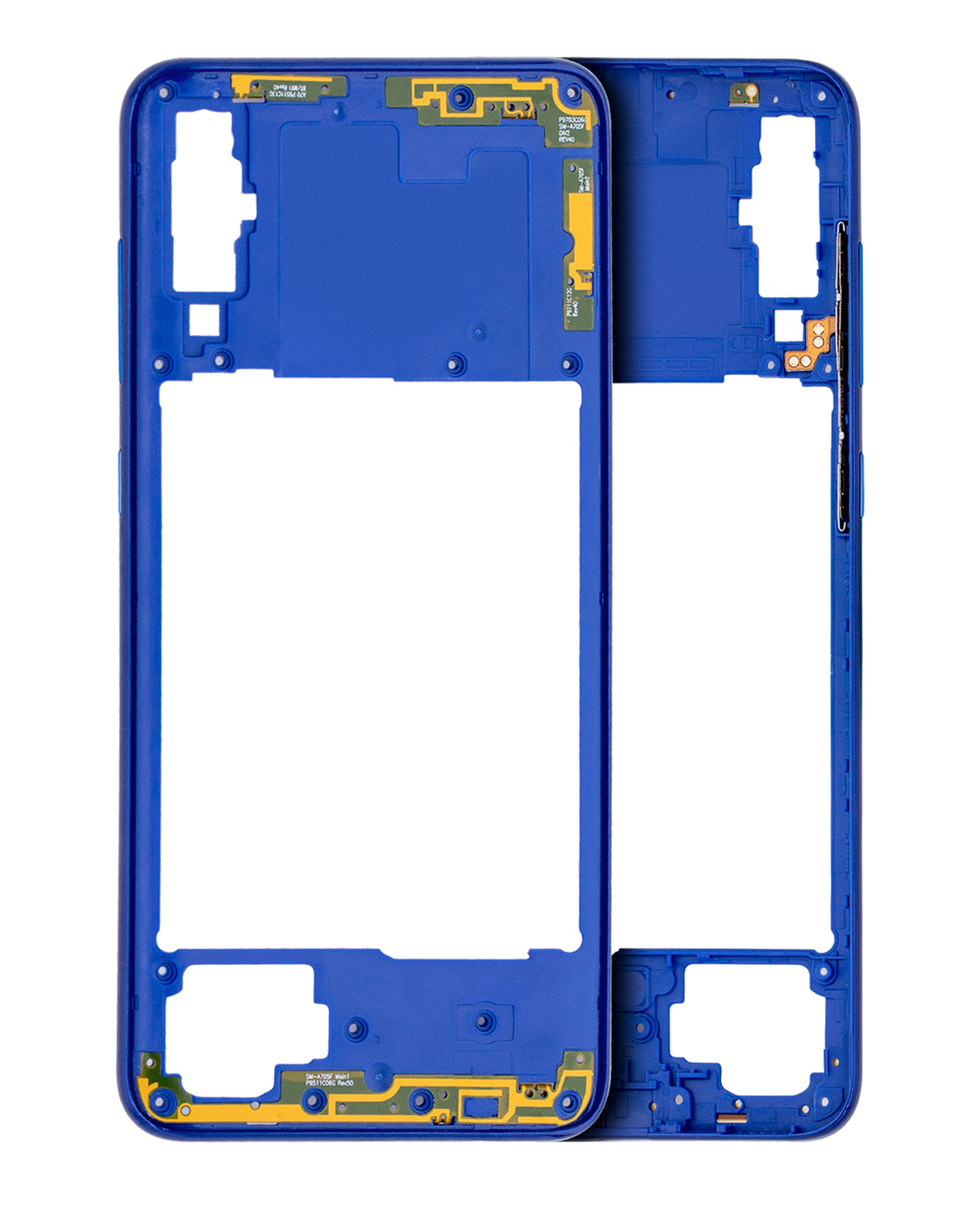Mid-Frame Housing Compatible For Samsung Galaxy A70 Replacement (A705 / 2019) (Vemake) (Blue)