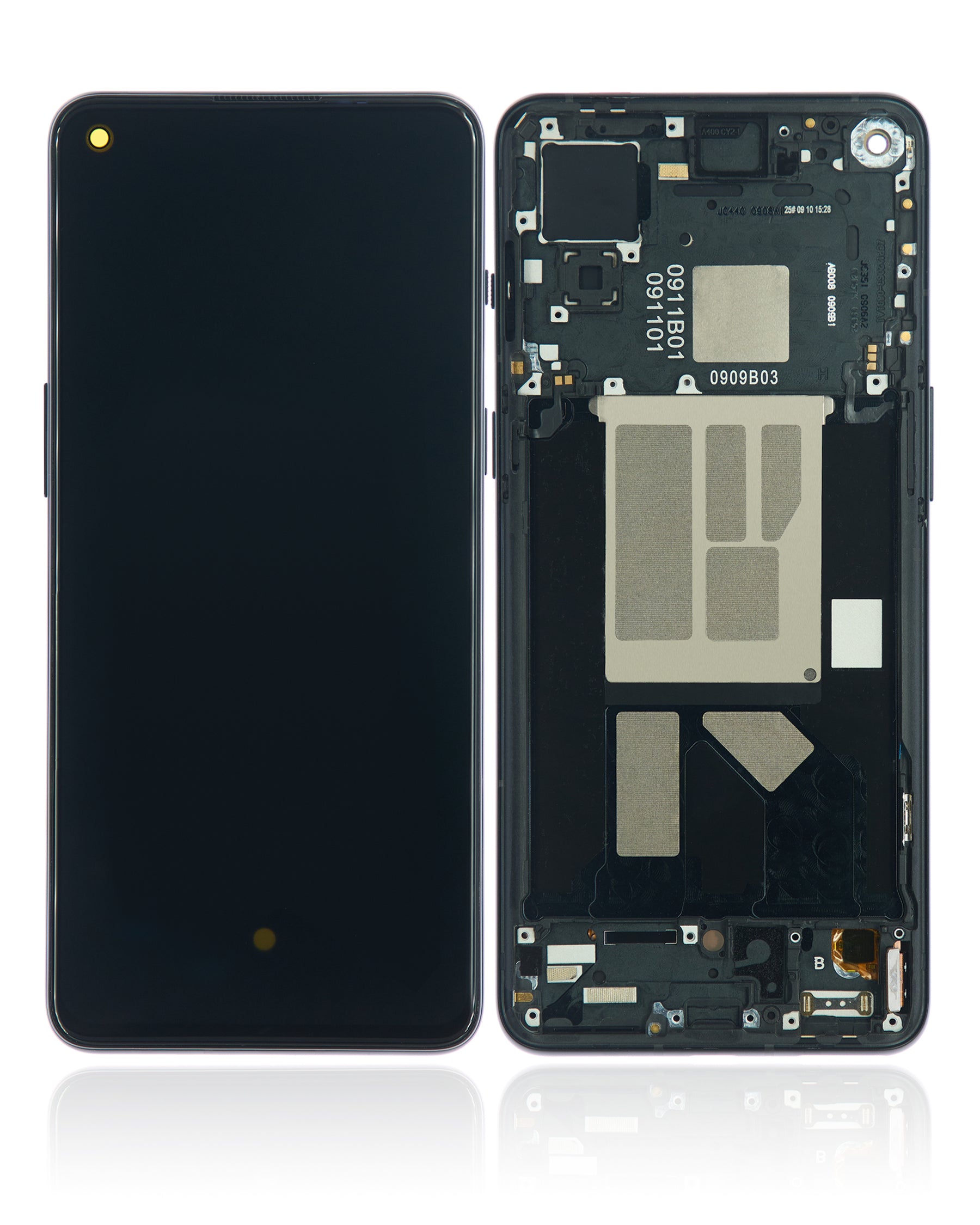 Replacement OLED Assembly With Frame Compatible For OnePlus 9RT 5G (Refurbished) (Hacker Black)