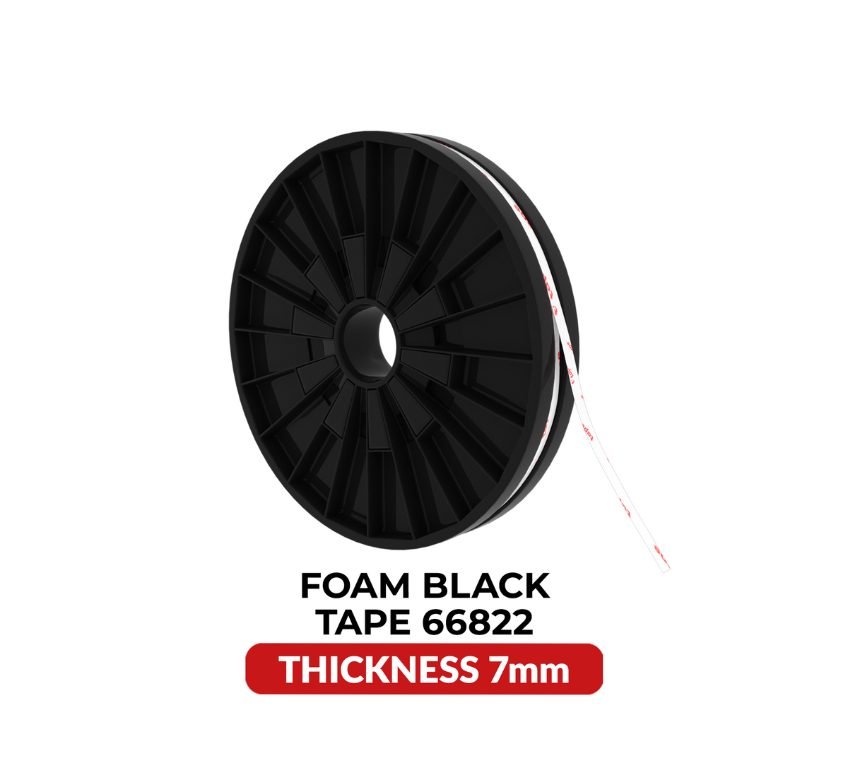 Double-Sided Shock Absorbing Foam Black Tape (7MM x 25M) (Tesa Model # 66822)