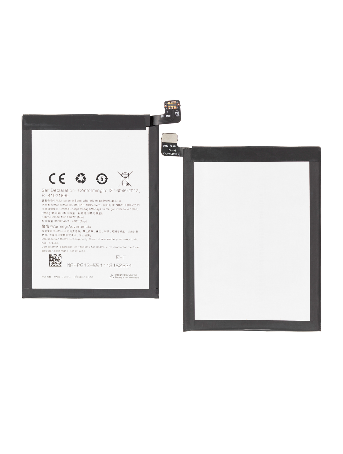Replacement Battery Compatible For OnePlus 3 (A3000 / A3003) (BLP613)