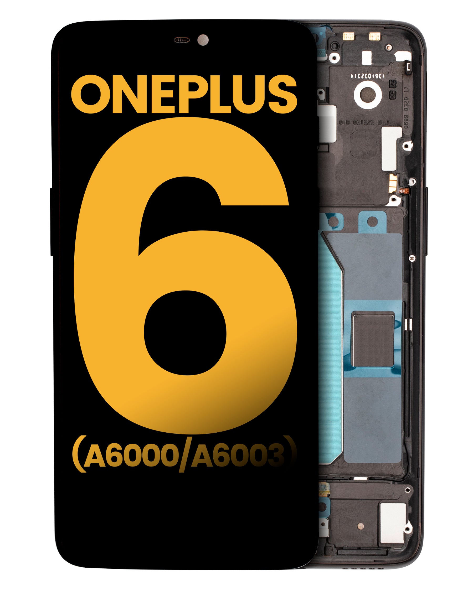 Replacement OLED Assembly With Frame Compatible For OnePlus 6 (A6000 / A6003) (Refurbished) (Mirror Black)