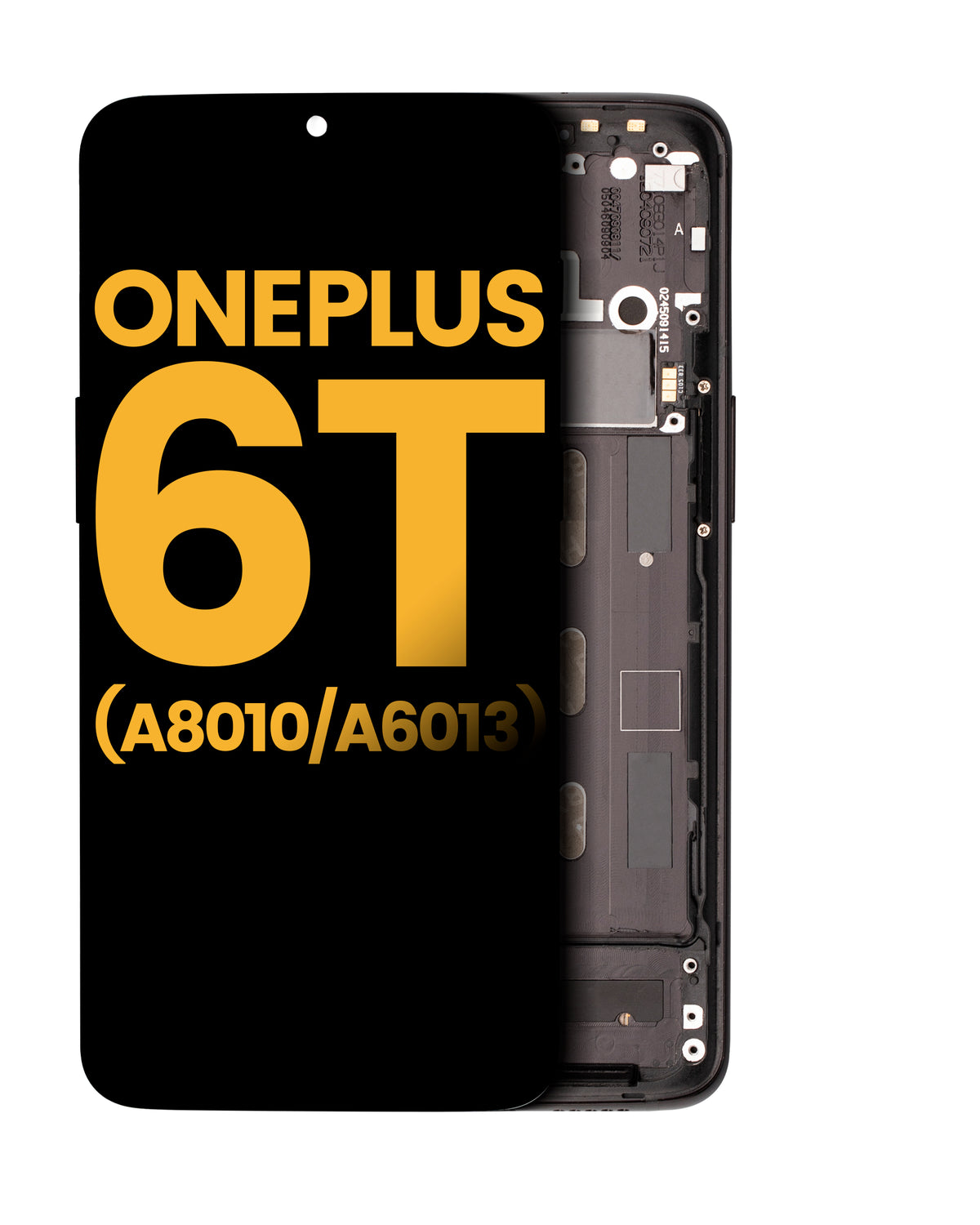 Replacement OLED Assembly With Frame Compatible For OnePlus 6T (A6010 / A6013) (Refurbished) (Midnight Black)