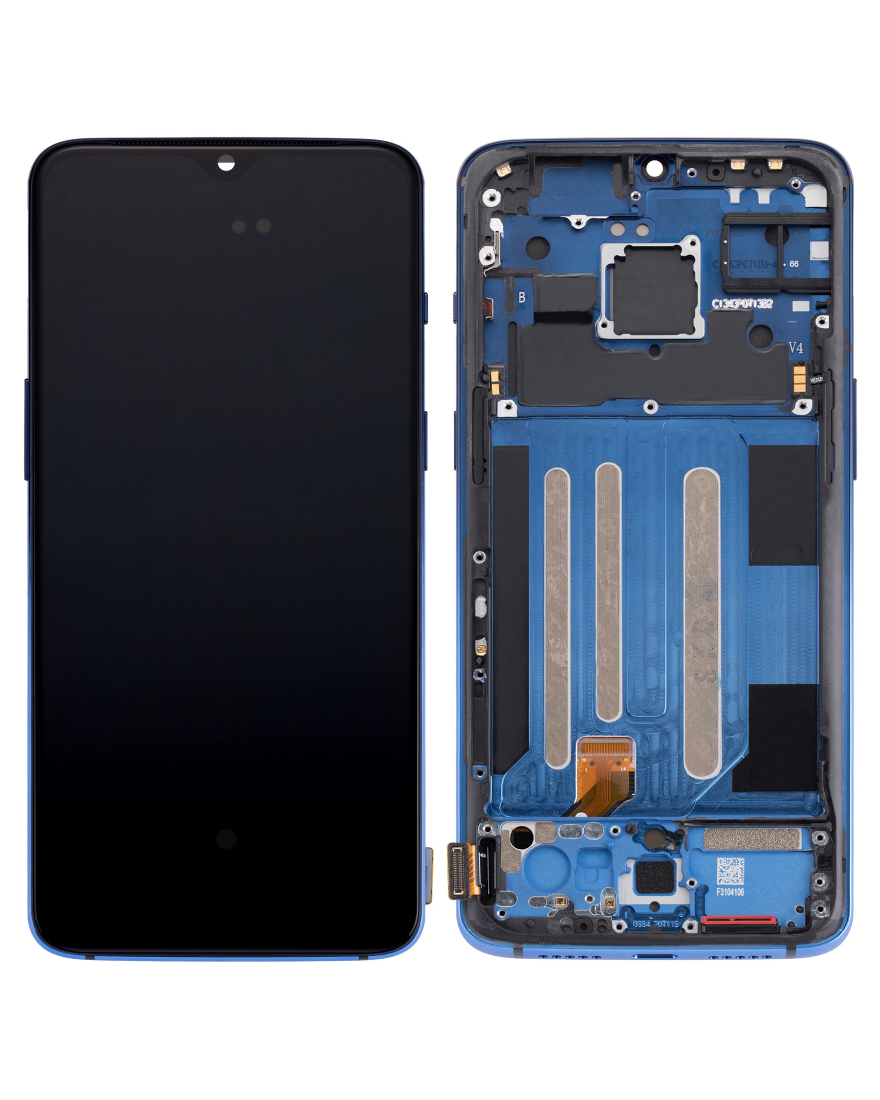 OLED Assembly With Frame Compatible For OnePlus 7 Replacement (Refurbished) (Mirror Blue)