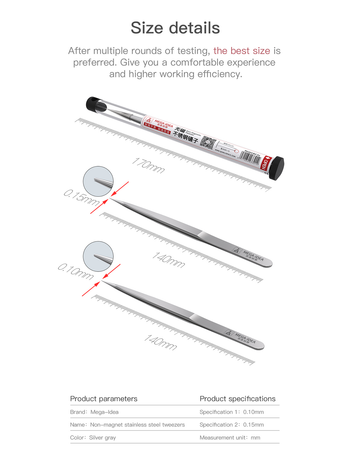 Tweezer 0.10MM (Qianli / Mega-IDEA)