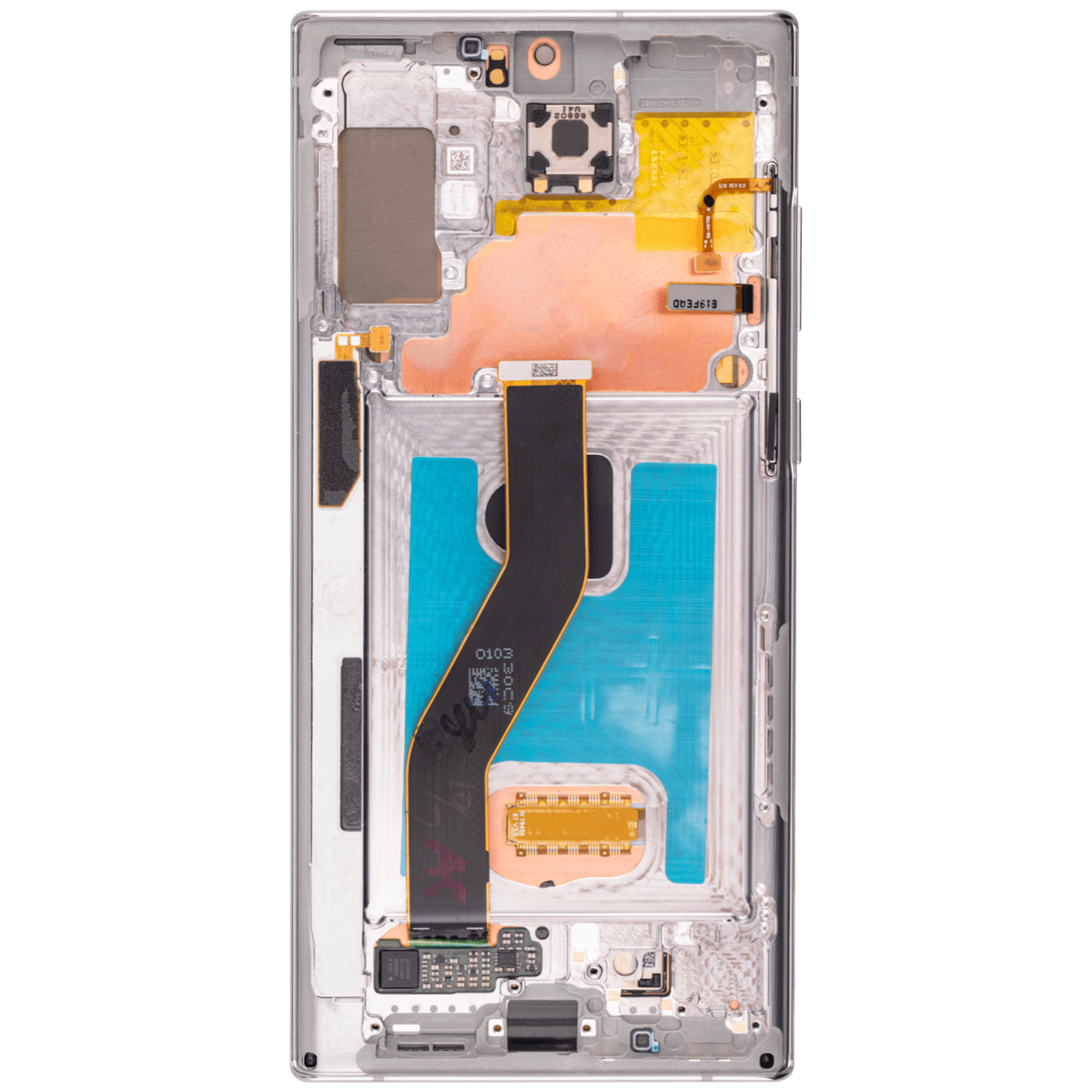 Replacement OLED Assembly With Frame Compatible For Samsung Galaxy Note 10 Plus / 5G (Vemake) (Aura Glow / Silver)