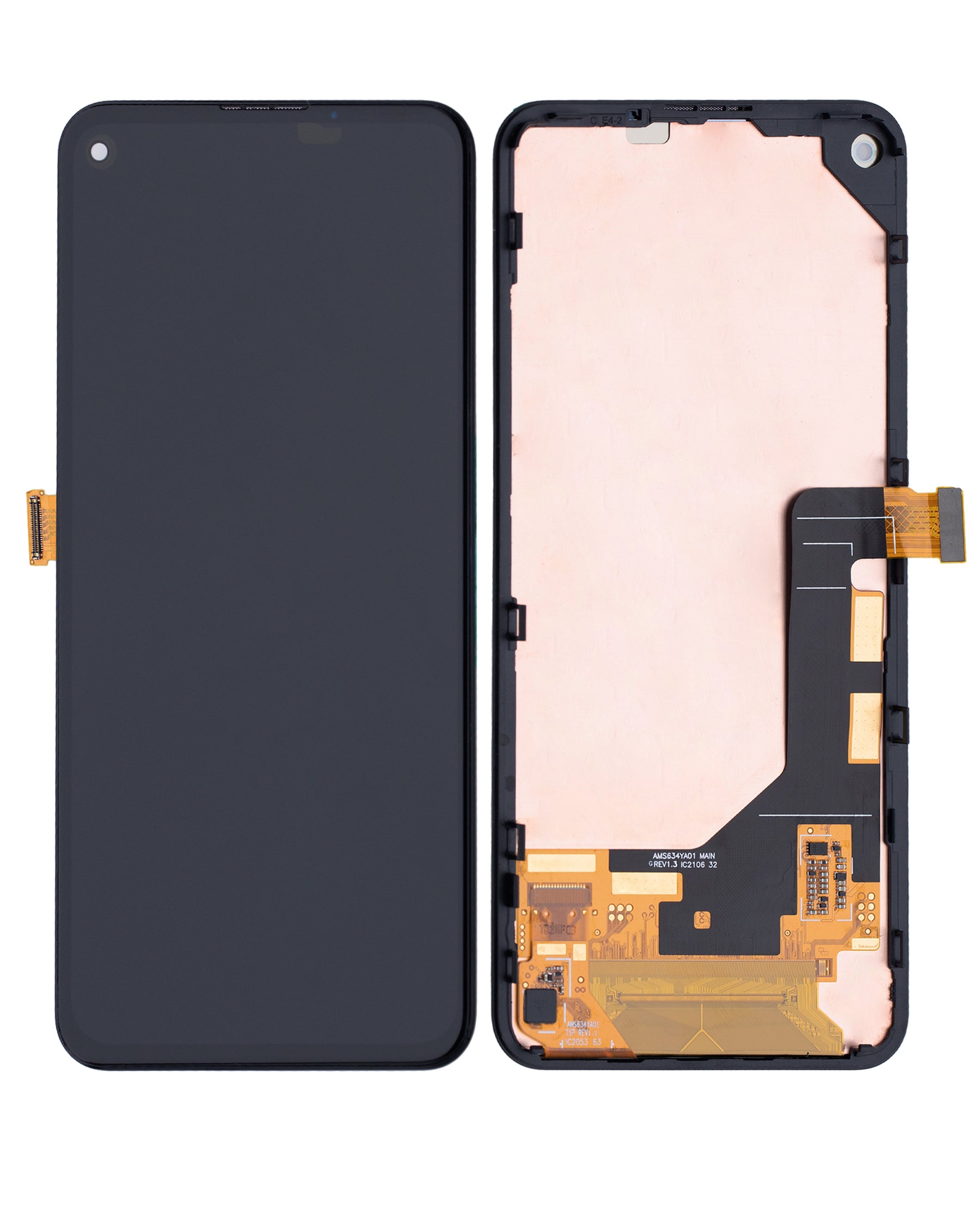 OLED Assembly With Frame Compatible For Google Pixel 5A 5G Replacement (Refurbished) (Black