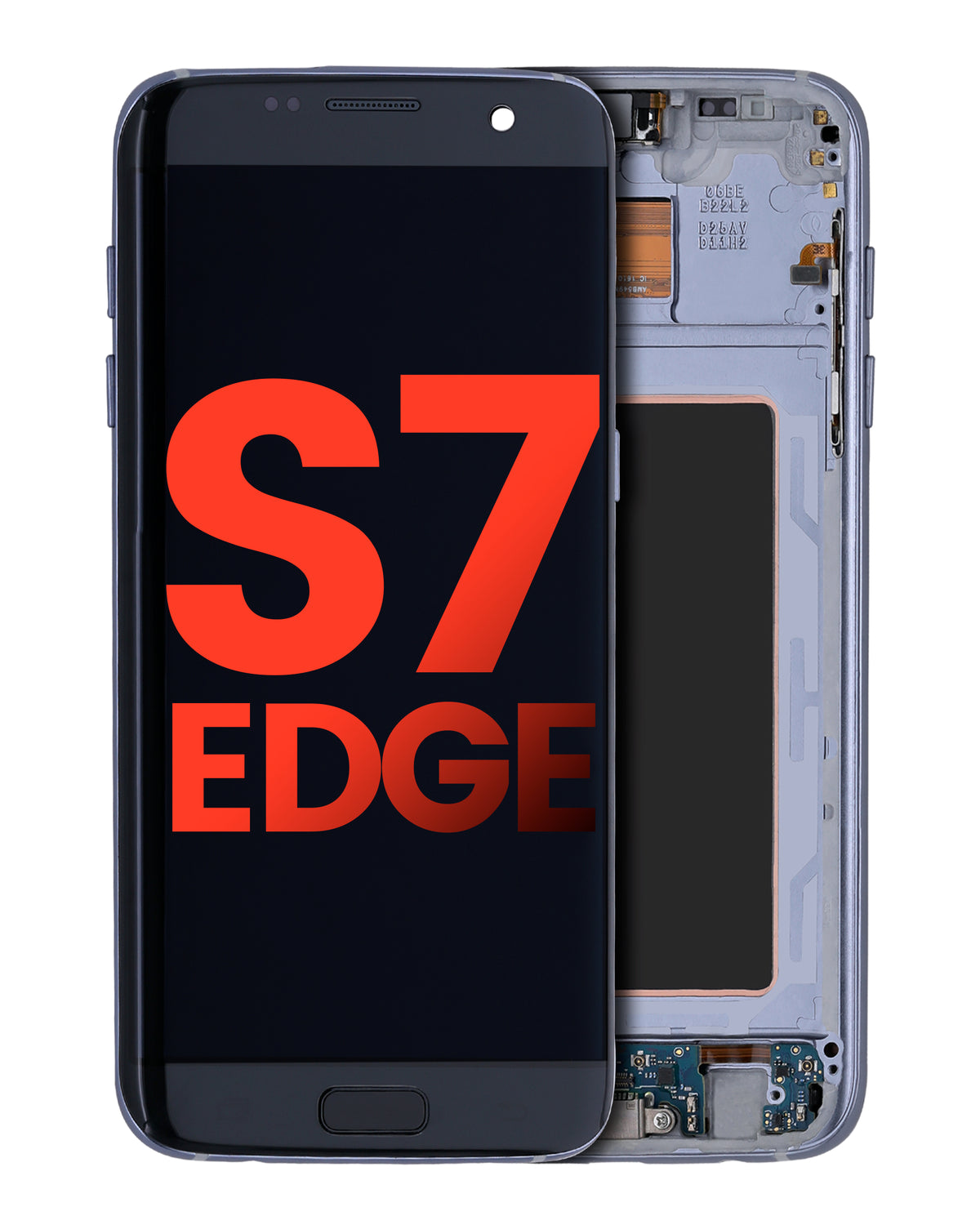 OLED Assembly With Frame Compatible For Samsung Galaxy S7 Edge Replacement (All US Models / G935A) (Vemake) (Black Onyx)