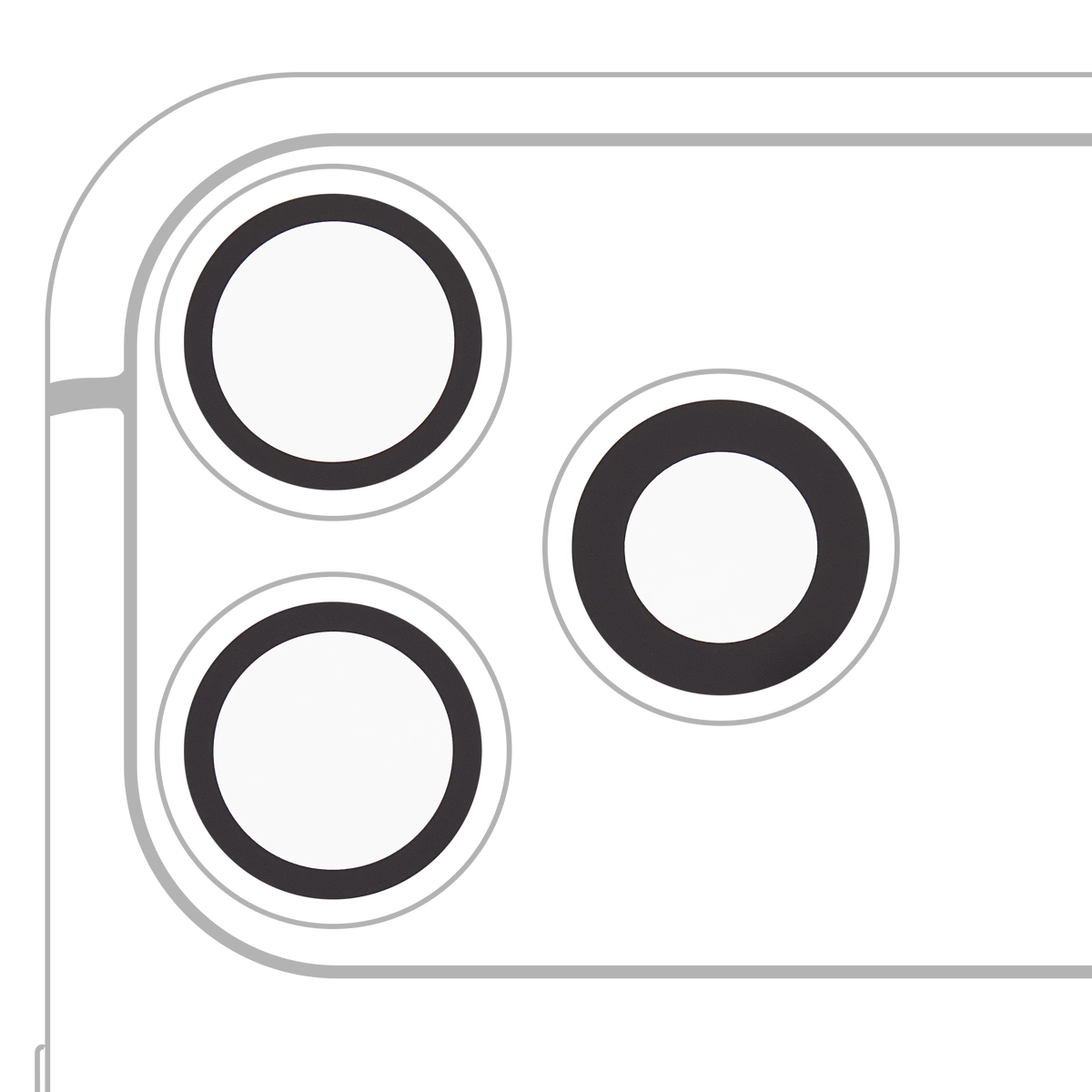 Back Camera Lens (Glass Only) With Adhesive For iPhone 18 Pro / 18 Pro Max (3 piece set) (Real Sapphire) (Premium)