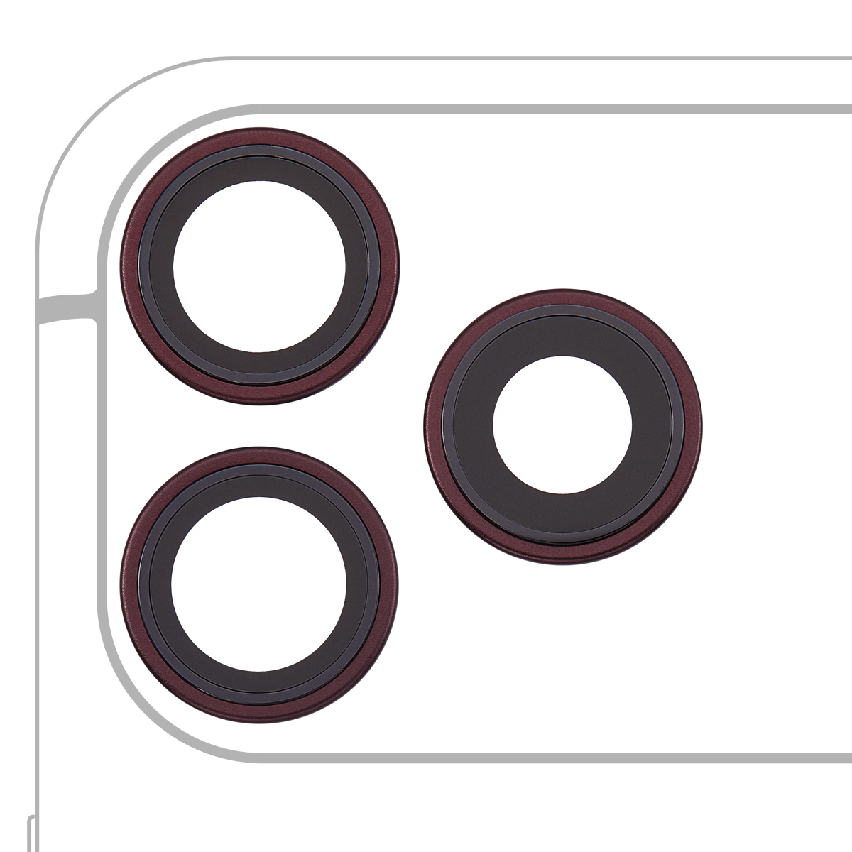 Back Camera Lens With Bracket & Bezel For iPhone 18 Pro / 18 Pro Max (Premium) (Burgundy)