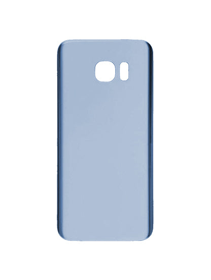 Back Cover Glass With Camera Lens Compatible For Samsung Galaxy S7 Edge Replacement (No Logo) (Vemake) (Coral Blue)