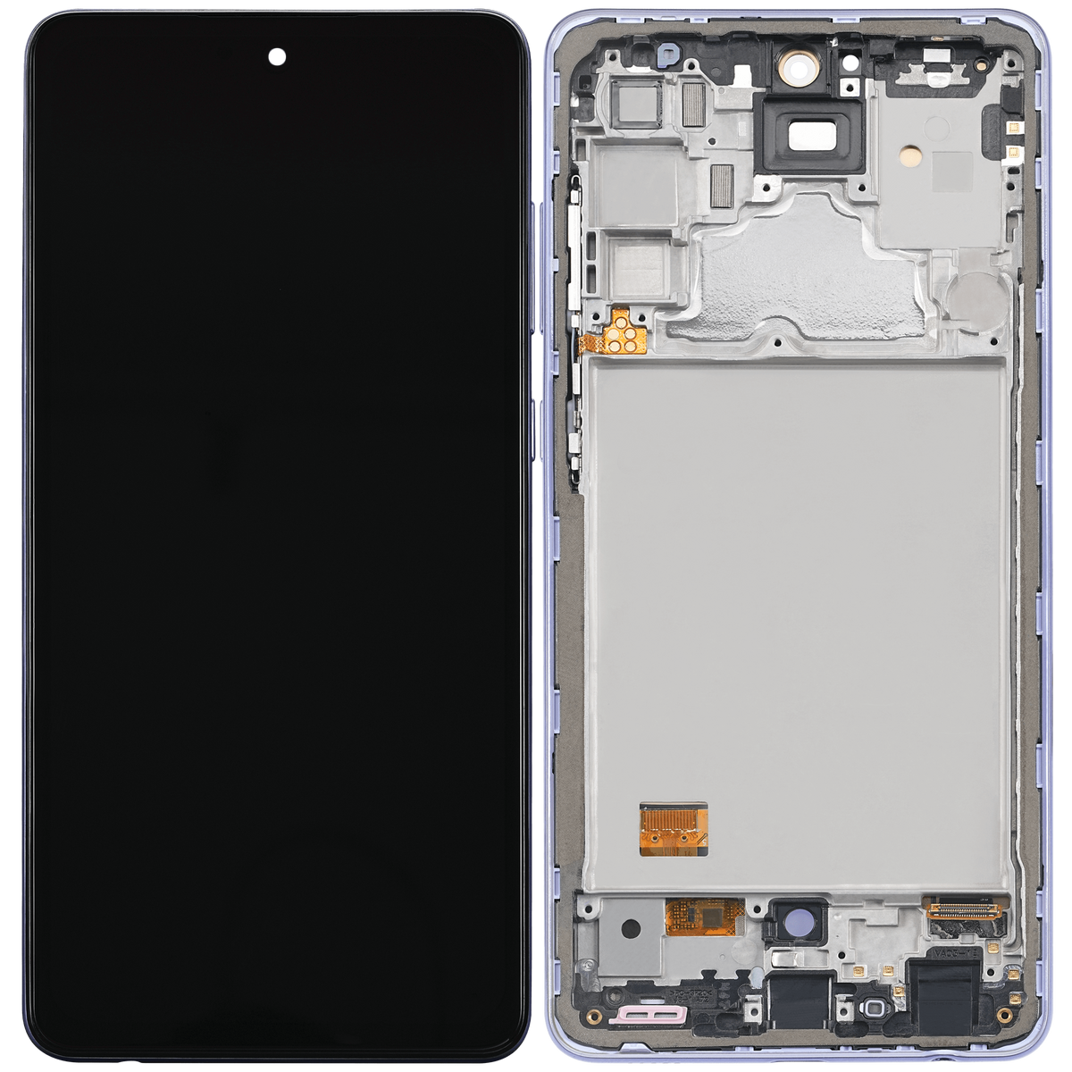 OLED Assembly With Frame Compatible For Samsung A72 Replacement  (A725 / 2021) (6.67") (Vemake) (Awesome Violet)