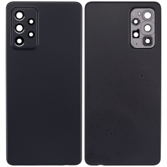 Back cover Glass Replacement Compatible For Samsung Galaxy A72 (A725 / 2021) (Vemake) (Awesome Black)