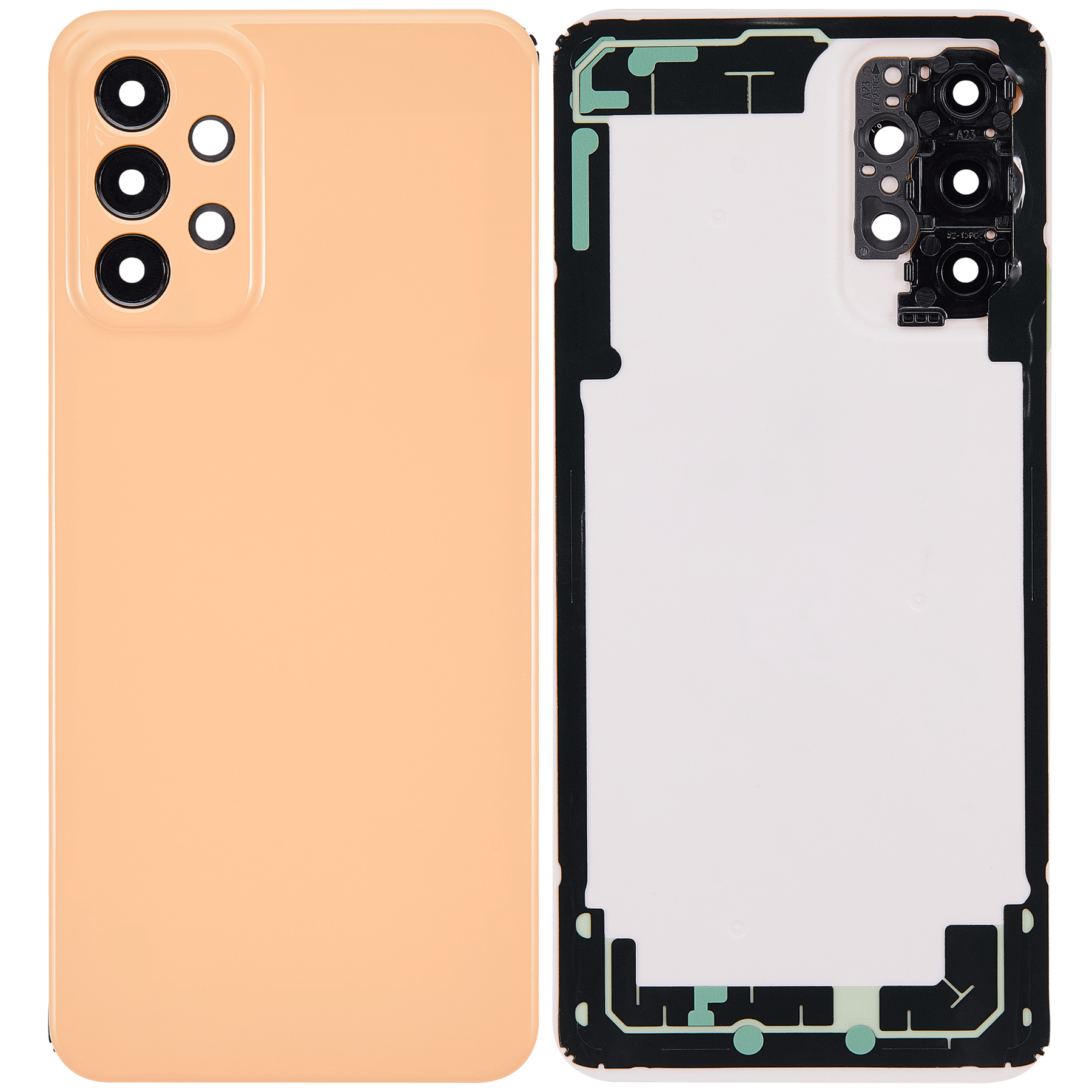 Back cover Glass Compatible For Samsung Galaxy A23 (A235 / 2022) (Vemake) (Peach)