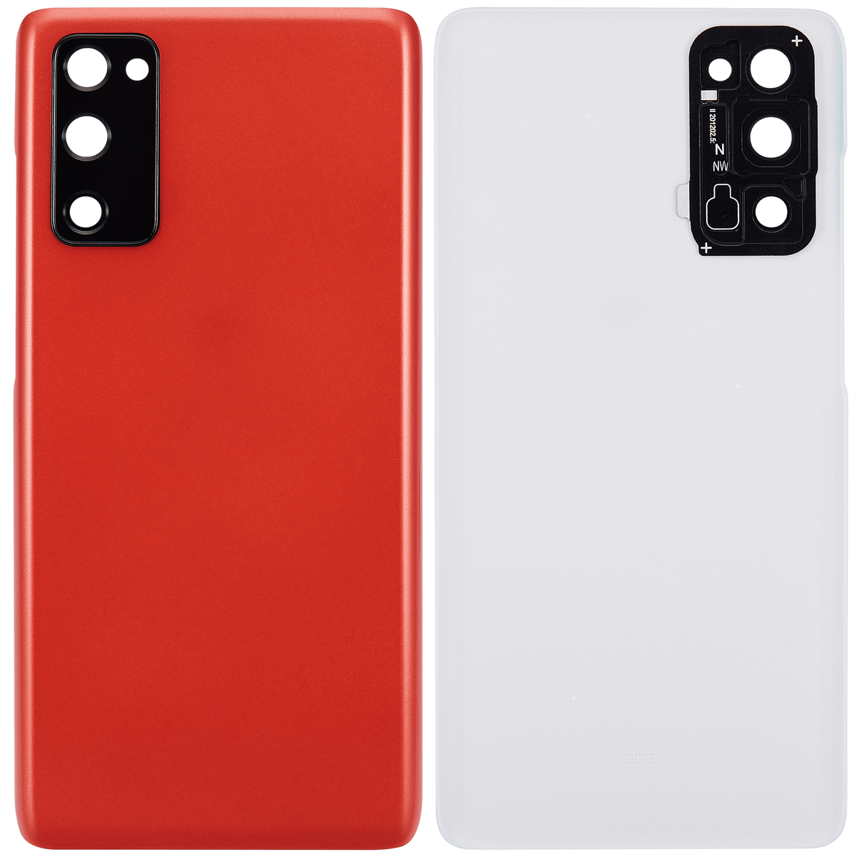 Back cover Glass With Camera Lens Replacement Compatible For Samsung Galaxy S20 FE 5G (Vemake) (Cloud Red)