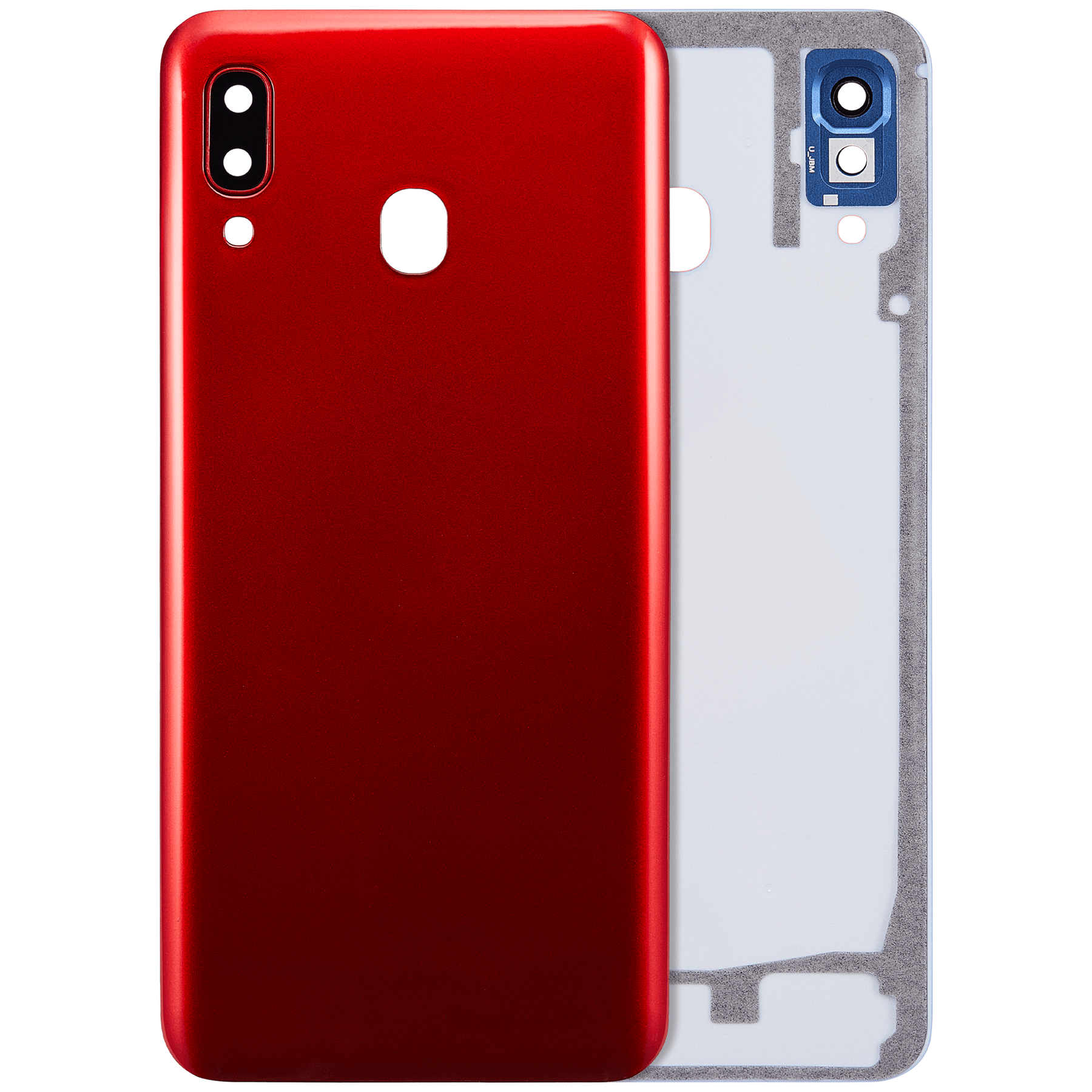 Back cover Glass With Camera Lens Compatible For Samsung Galaxy A30 (A305 / 2019) (Vemake) (Red)