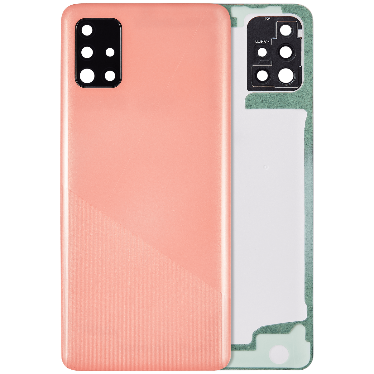 Back cover Glass With Camera Lens Compatible For Samsung Galaxy A51 4G (A515 / 2019) (Vemake) (Prism Crush Pink)