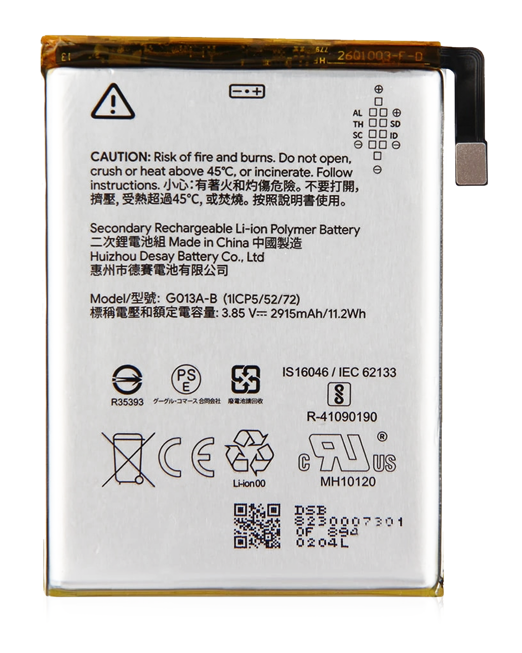Replacement Battery Compatible For Google Pixel 3 (G013A-B) (Genuine OEM)