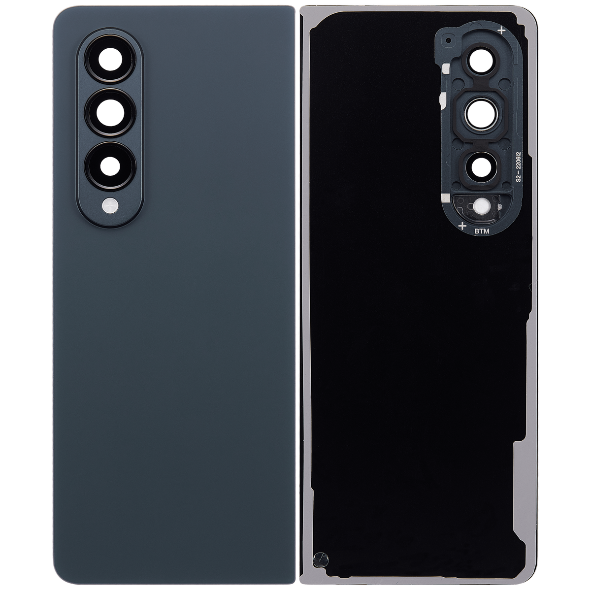 Back Cover Glass With Camera Lens Replacement Compatible For Samsung Galaxy Z Fold 4 (F936) (Graygreen)