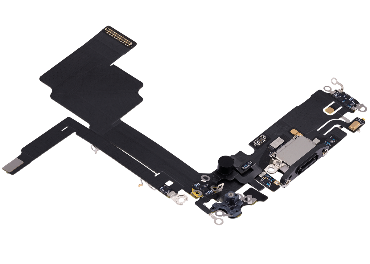 Charging Port Flex Cable Compatible For iPhone 15 Pro (Premium) (Black Titanium)