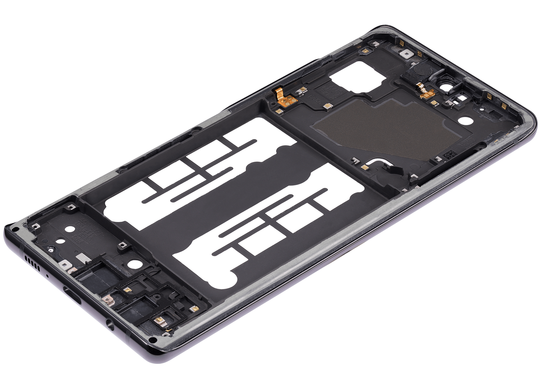 Mid-Frame Housing Replacement Compatible For Samsung Galaxy A71 5G UW (A716V / 2020) (Prism Cube Black)