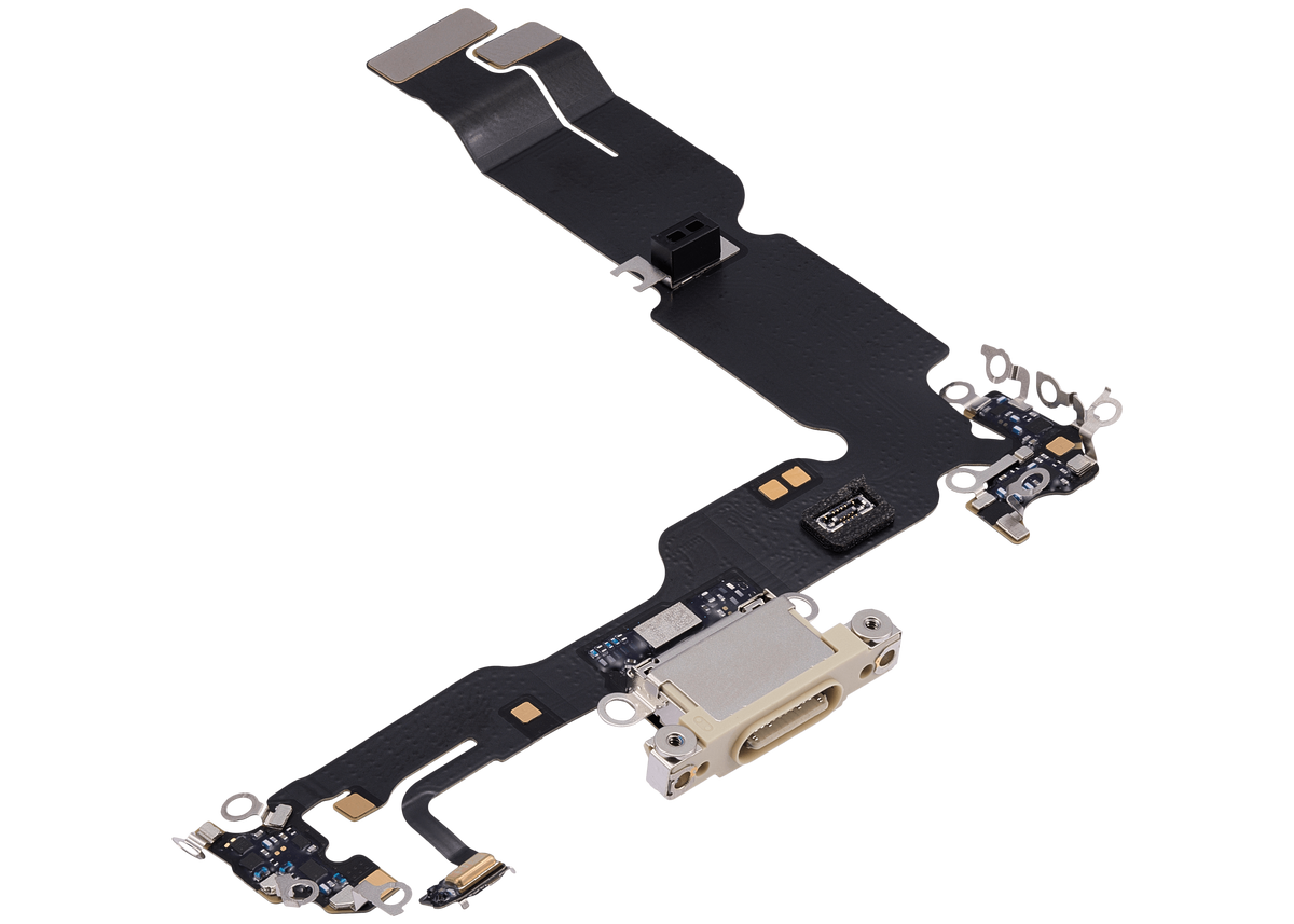 Charging Port Flex Cable Compatible For iPhone 15 Plus (Premium) (Yellow)
