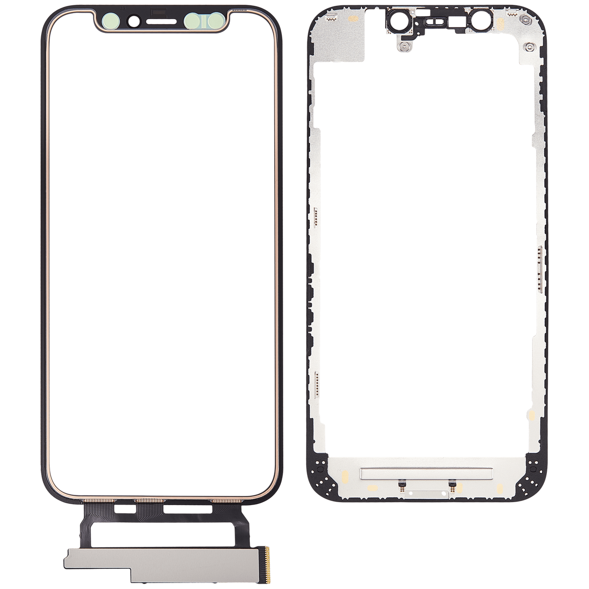 4 in 1 Short Flex (Digitizer Touch With Glass + OCA + Frame Pre-installed) Compatible For iPhone 12 Mini (OCA Master)