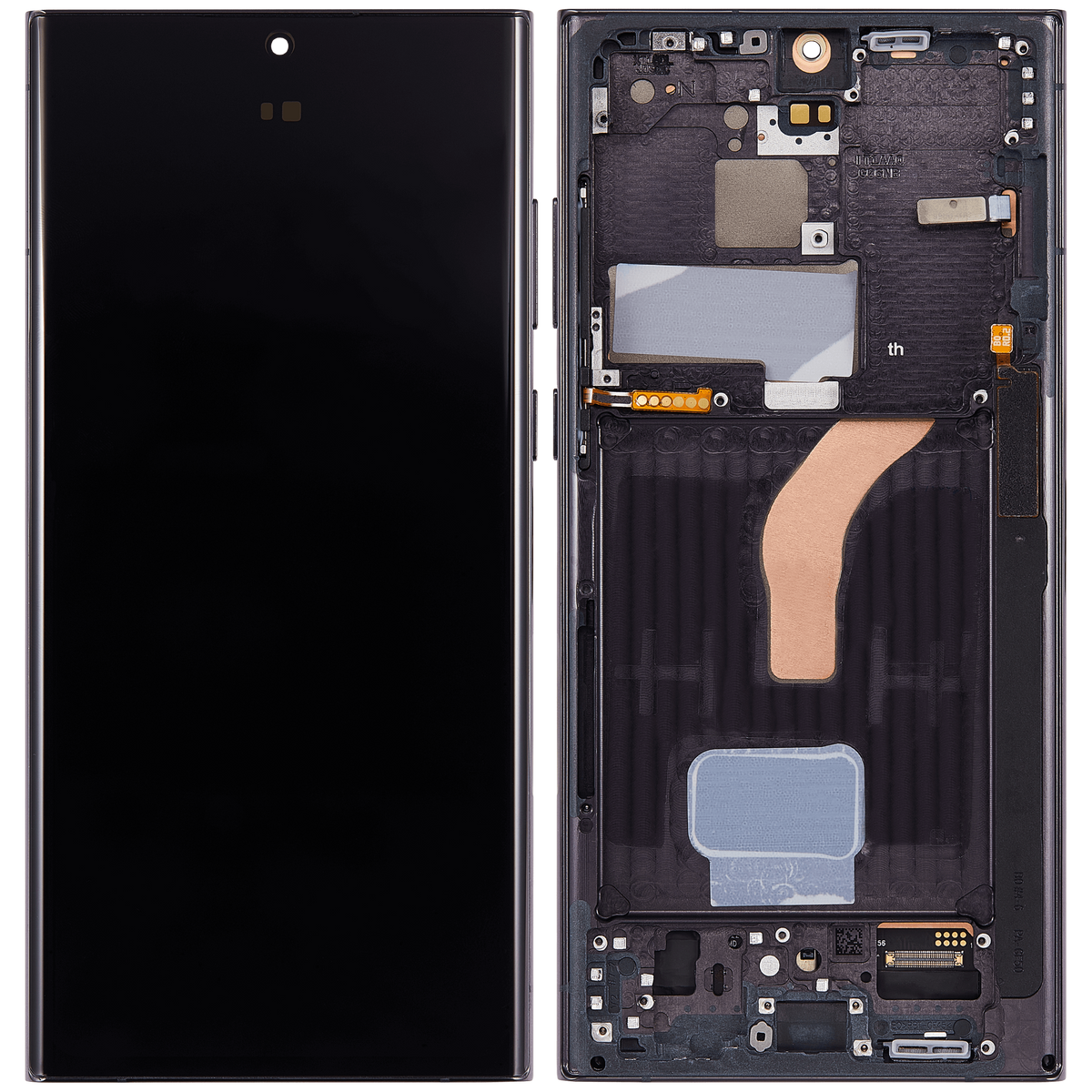 OLED Assembly With Frame Compatible For Samsung Galaxy S22 Ultra 5G Replacement (US & International Version) (Vemake) (Phantom Black)