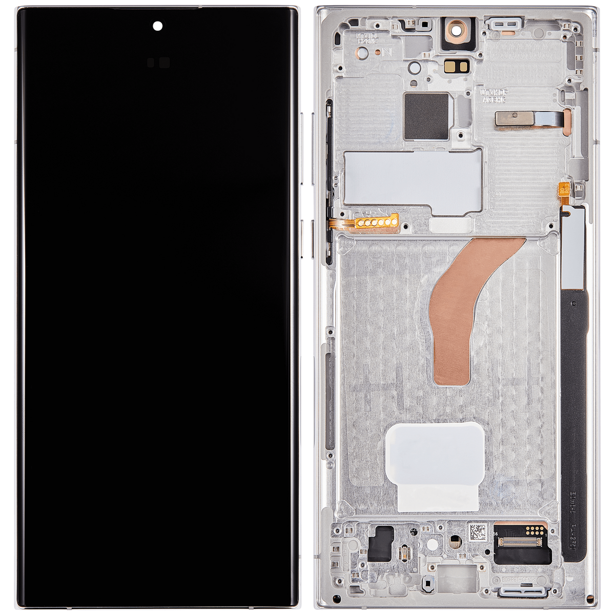 OLED Assembly With Frame Compatible For Samsung Galaxy S22 Ultra 5G Replacement (US & International Version) (Vemake) (Phantom White)