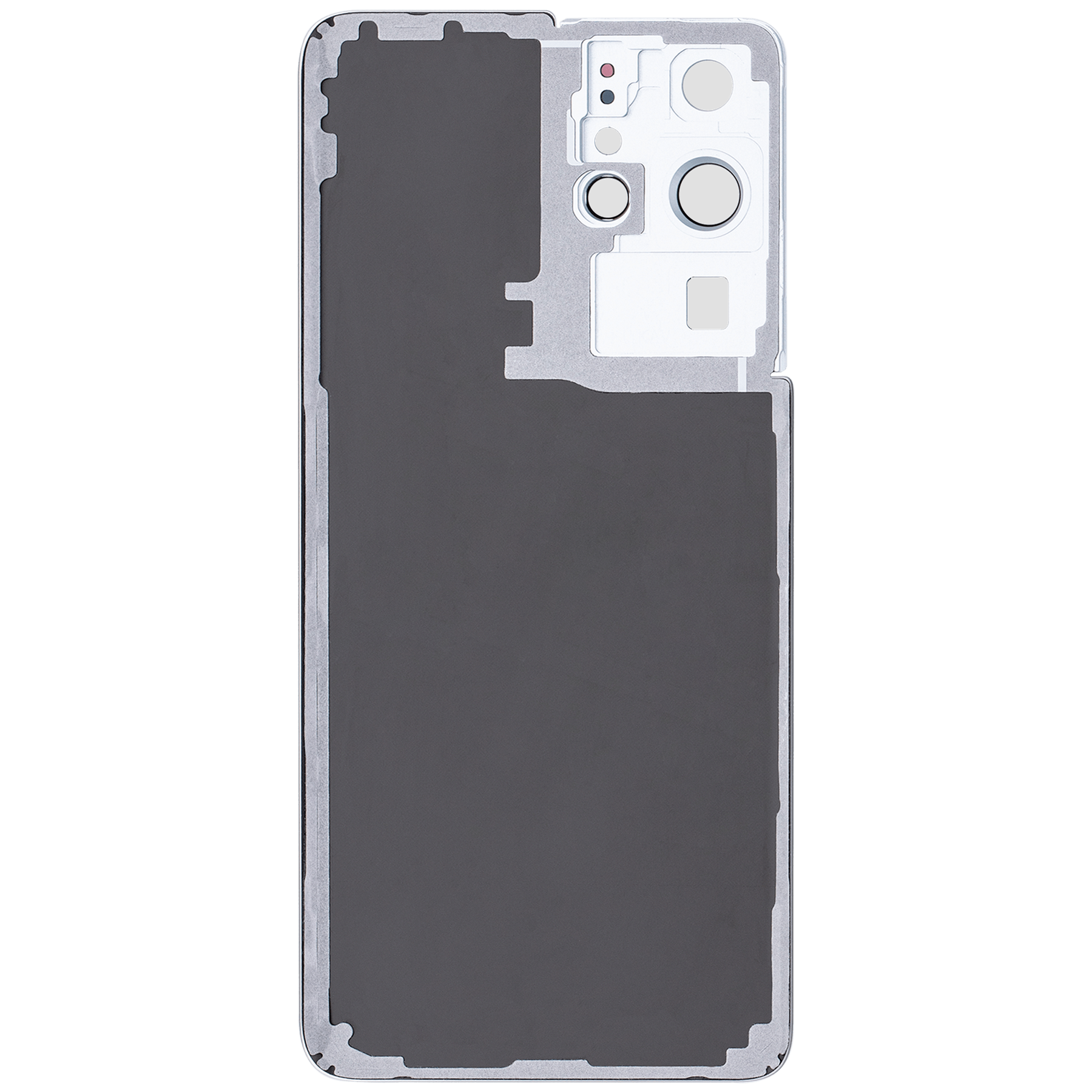 Back Cover Glass With Camera Lens Compatible For Samsung Galaxy S21 Ultra Replacement (Service Pack) (Phantom silver)