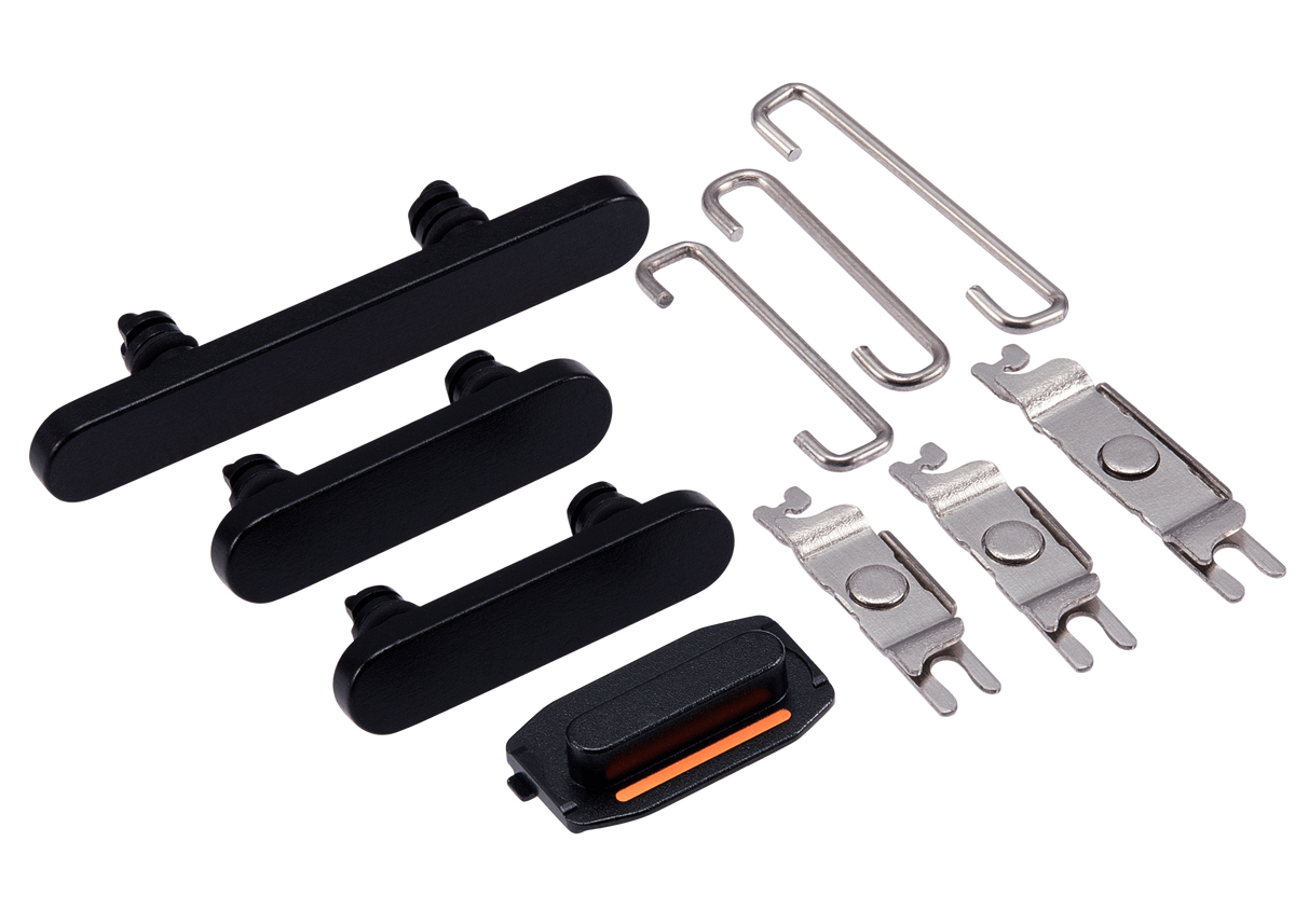 Hard Buttons (Power / Volume / Switch) Compatible For iPhone 15 / 15 Plus (Black)