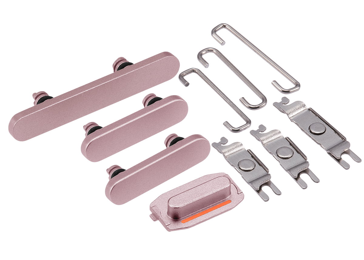 Hard Buttons (Power / Volume / Switch) Compatible For iPhone 15 / 15 Plus (Pink)