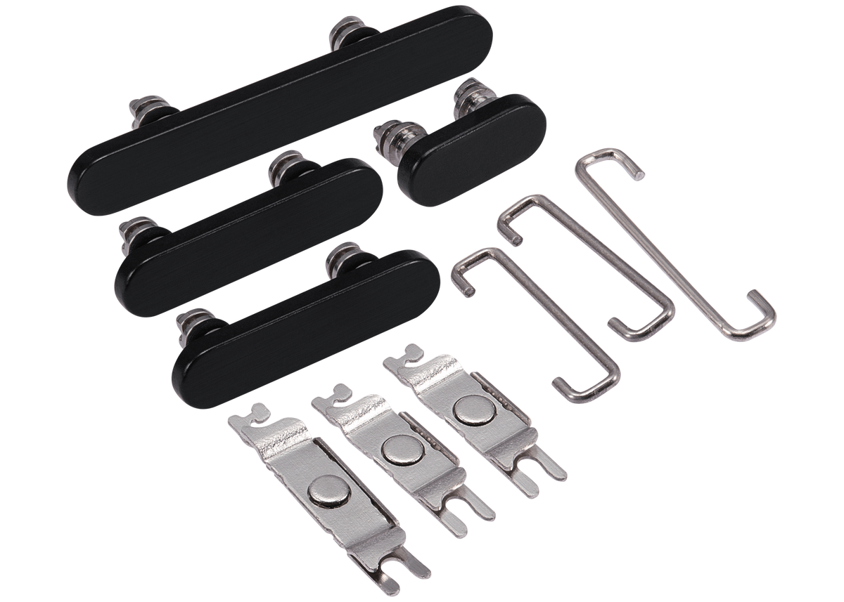 Hard Buttons (Power / Volume / Switch) Compatible For iPhone 15 Pro / 15 Pro Max (Black Titanium)