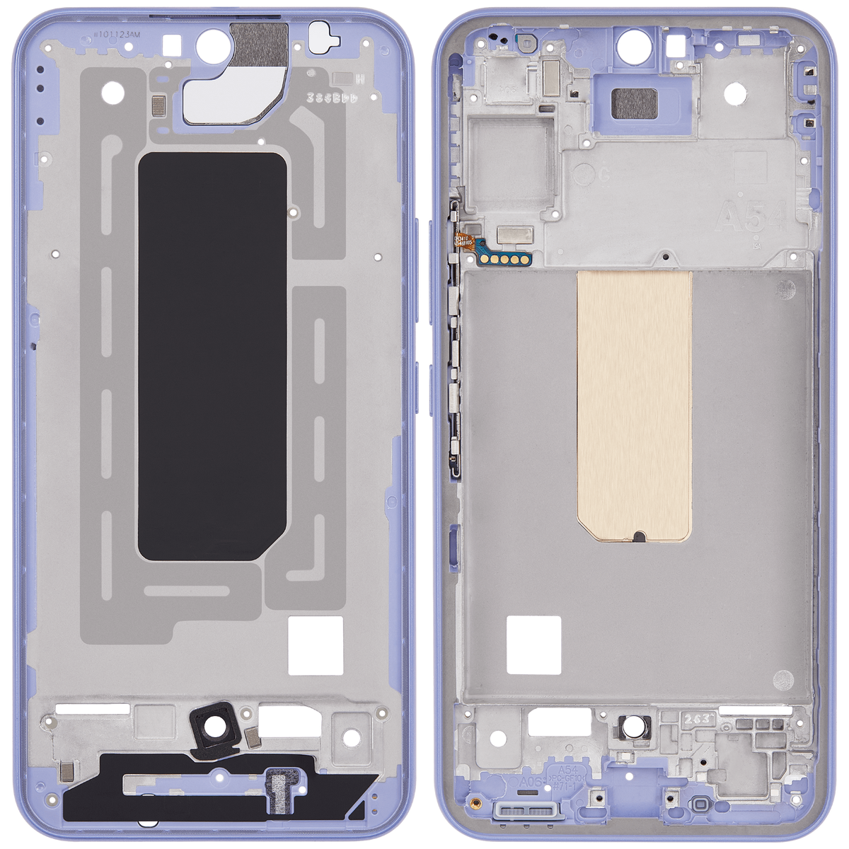 Replacement Mid-Frame Housing Compatible For Samsung Galaxy A54 5G (A546 / 2023) (US & International Version) (Violet)