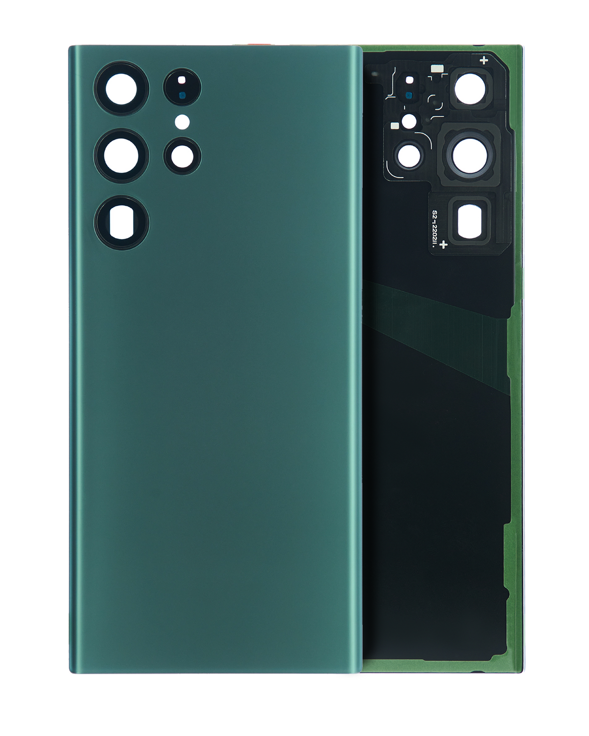 Back Cover Glass With Camera Lens Compatible Samsung Galaxy S22 Ultra Replacement by MacFactory.Store (Service Pack) (Green)