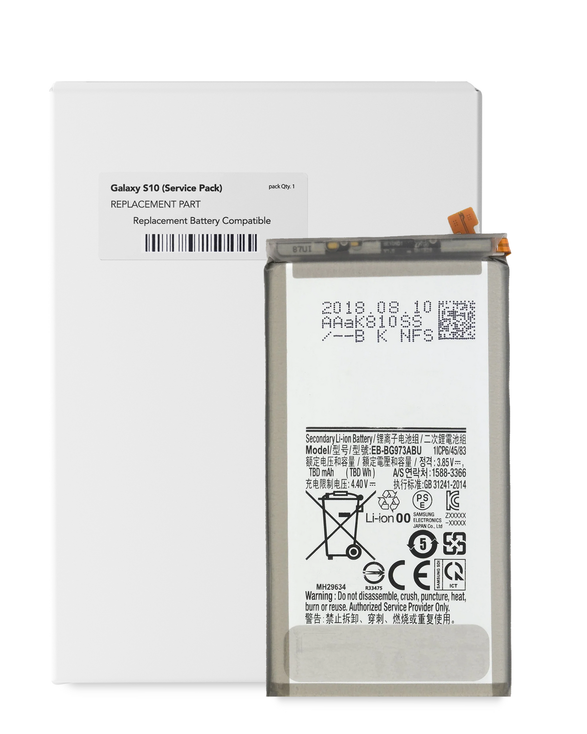 Replacement Battery Compatible For Samsung Galaxy S10 (Service Pack)