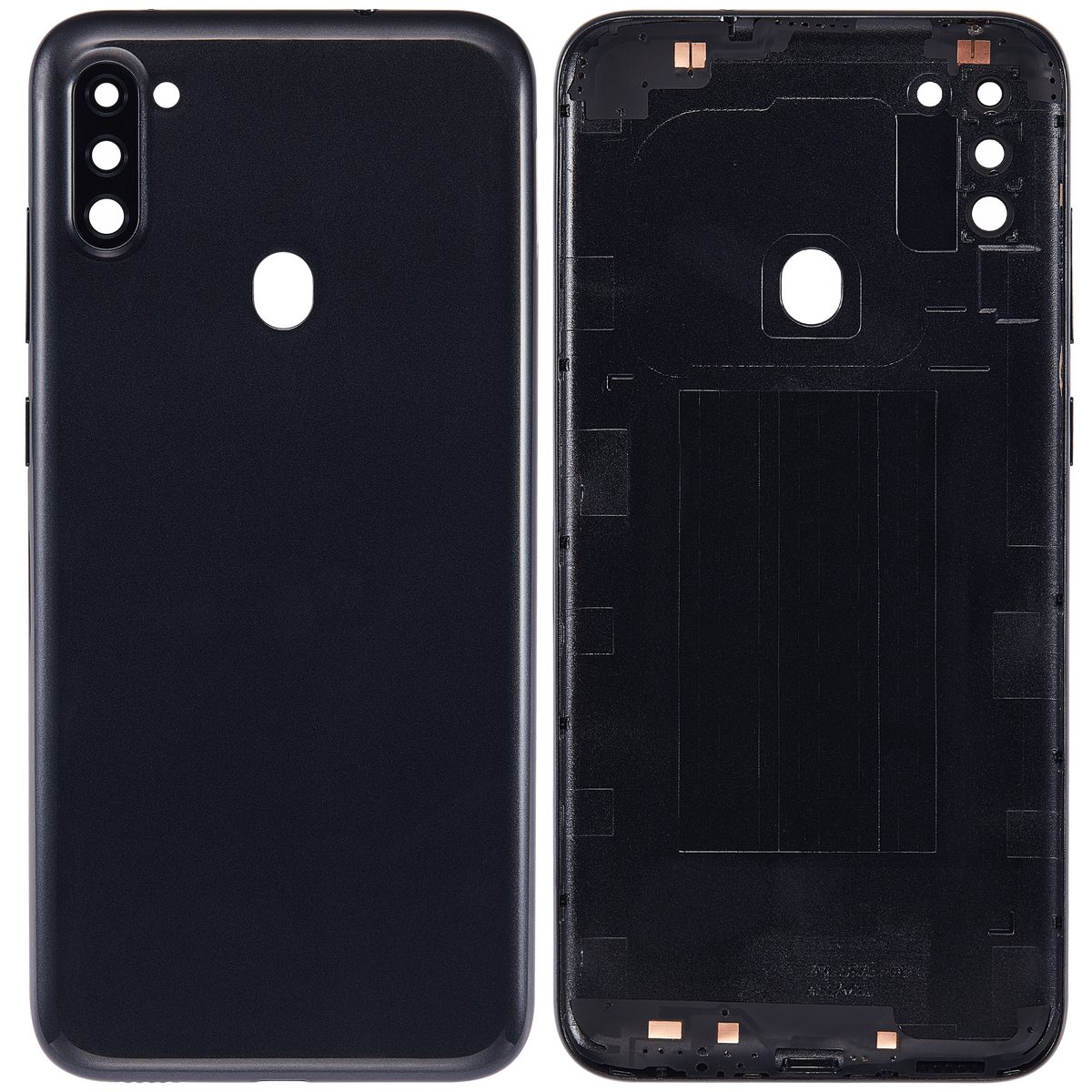 Back Cover With Camera Lens Compatible For Samsung Galaxy A11 (A115 / 2020) (International Version) (Vemake (Black)