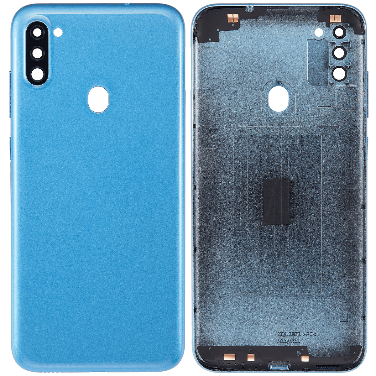 Back Cover With Camera Lens Compatible For Samsung Galaxy A11 (A115 / 2020) (International Version) (Vemake) (Blue)
