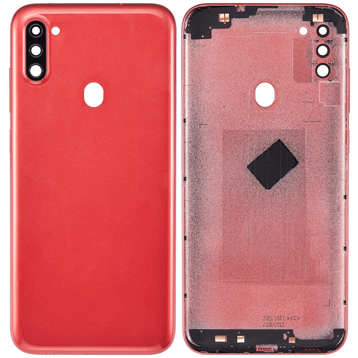 Back Cover With Camera Lens Compatible For Samsung Galaxy A11 (A115 / 2020) (International Version) (Vemake) (Red)