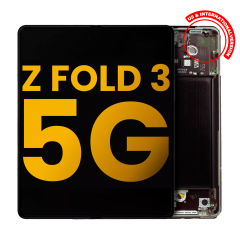 Inner OLED Assembly With Frame Compatible For Samsung Galaxy Z Fold 3 5G Replacement (US & International) (Refurbished) (Phantom Black)