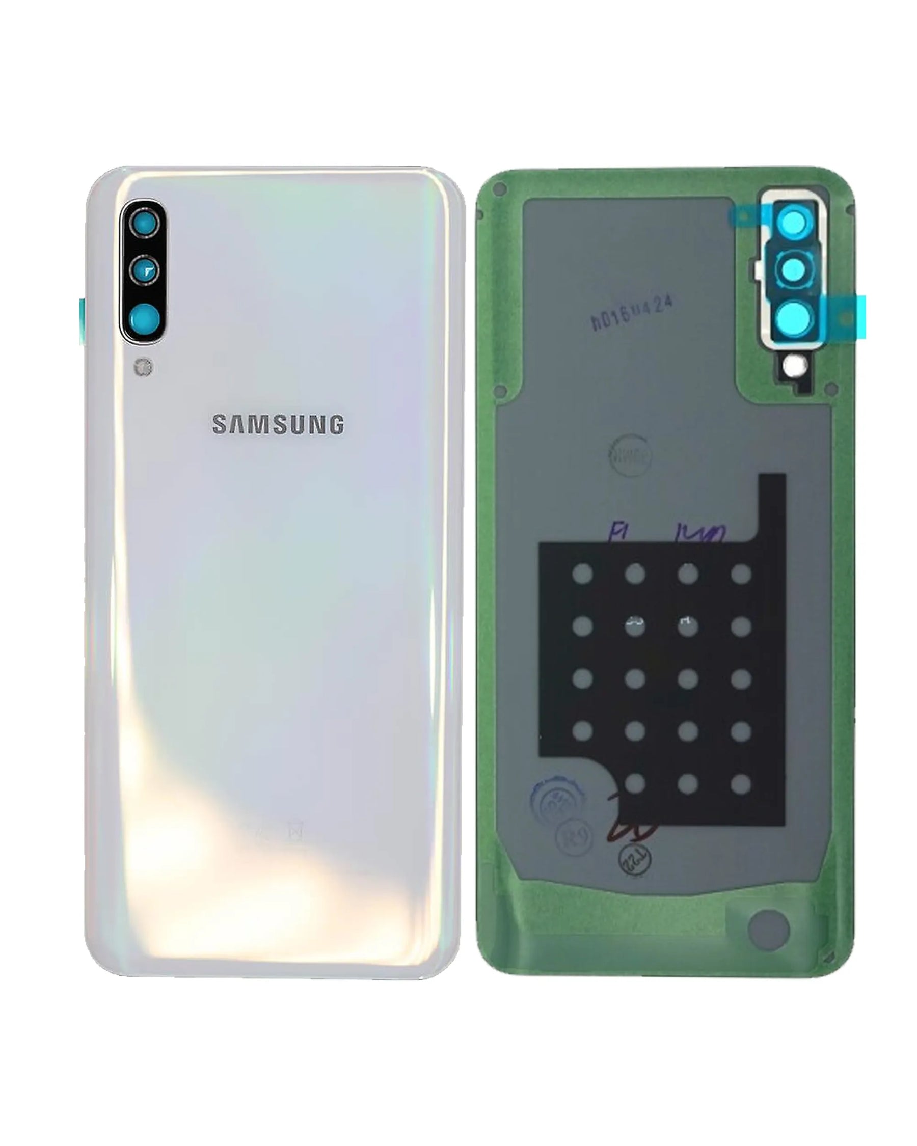 Back Cover Glass With Camera Lens Compatible For Samsung Galaxy A50 (A505 / 2019) (Service Pack) (White)