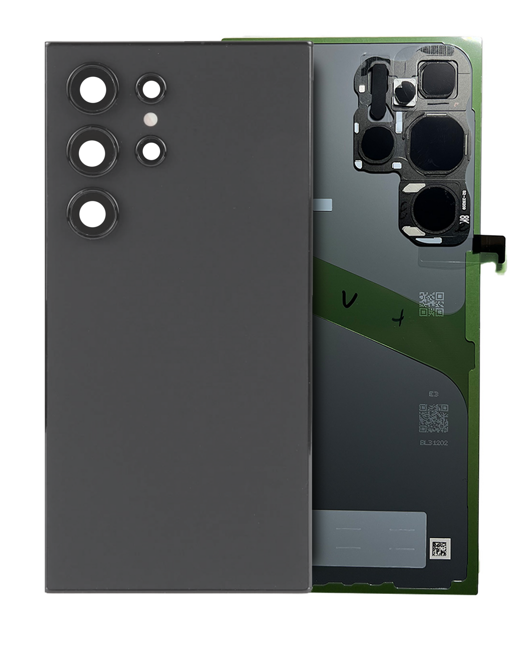 Replacement Back Cover Glass  With Camera Lens Compatible For Samsung Galaxy S24 Ultra (Service Pack) (Titanium Gray)