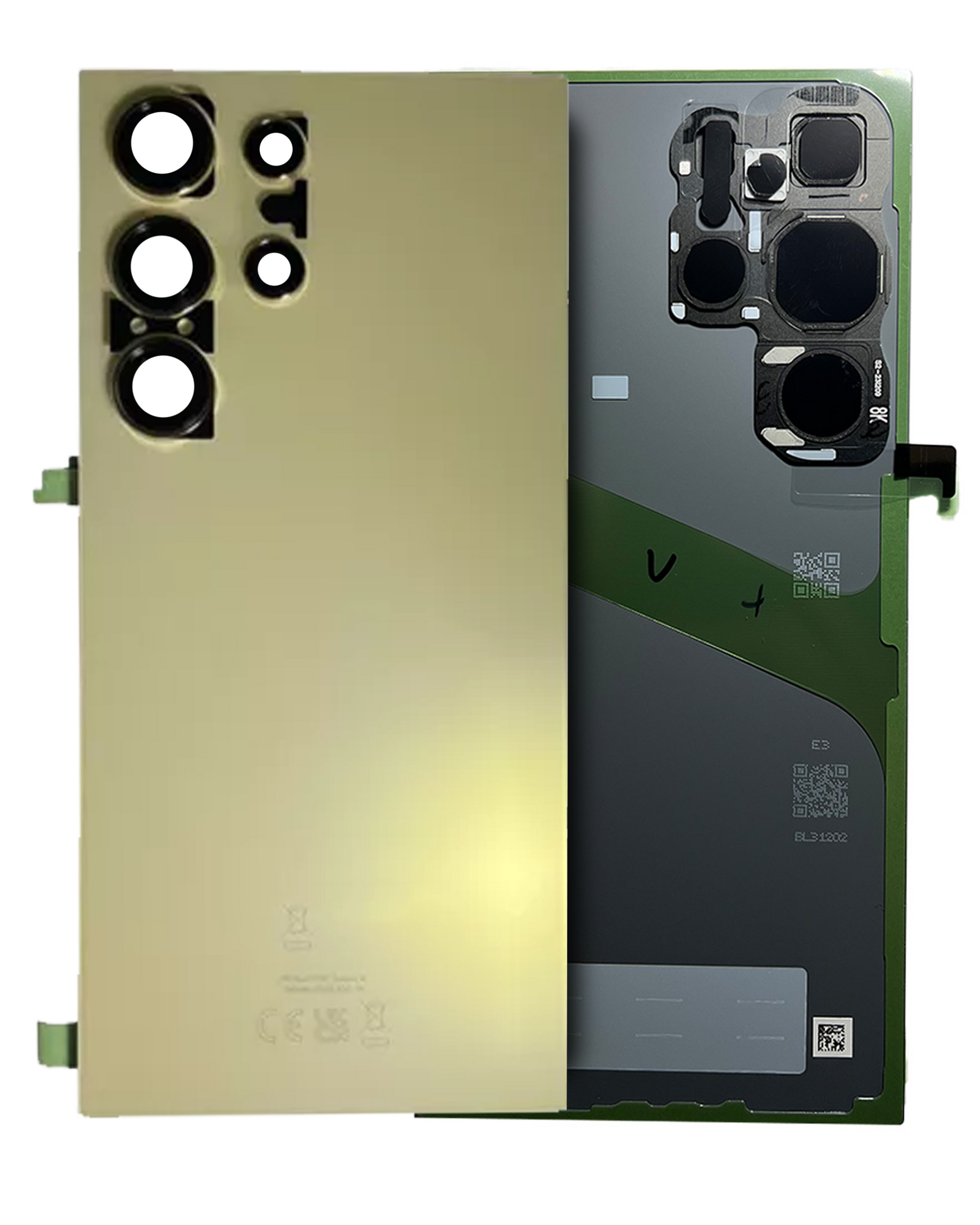 Replacement Back Cover Glass With Camera Lens Compatible For Samsung Galaxy S24 Ultra (Service Pack) (Titanium Yellow)