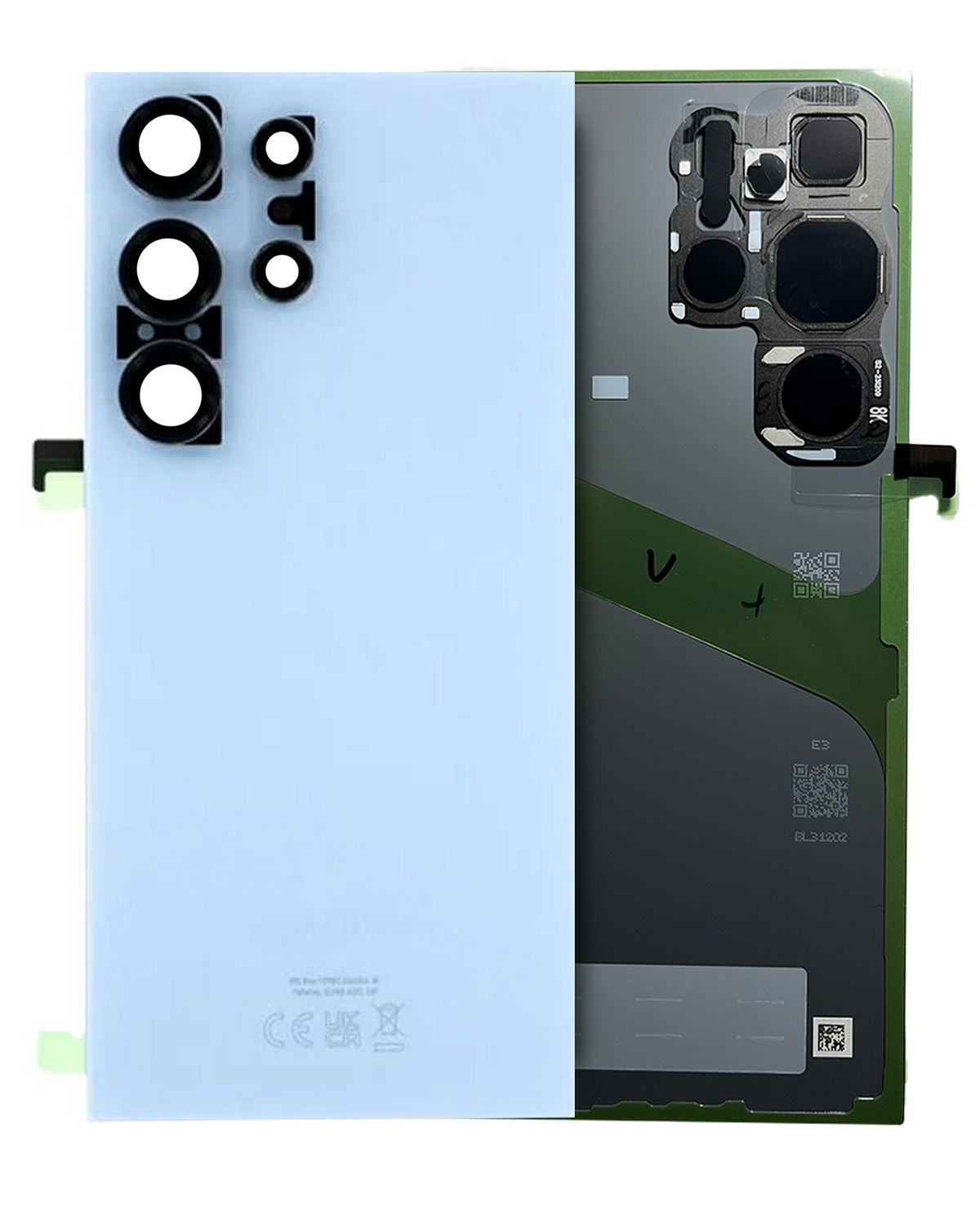 Back Cover Glass Replacement With Camera Lens Compatible For Samsung Galaxy S24 Ultra (Service Pack) (Sapphire Blue)
