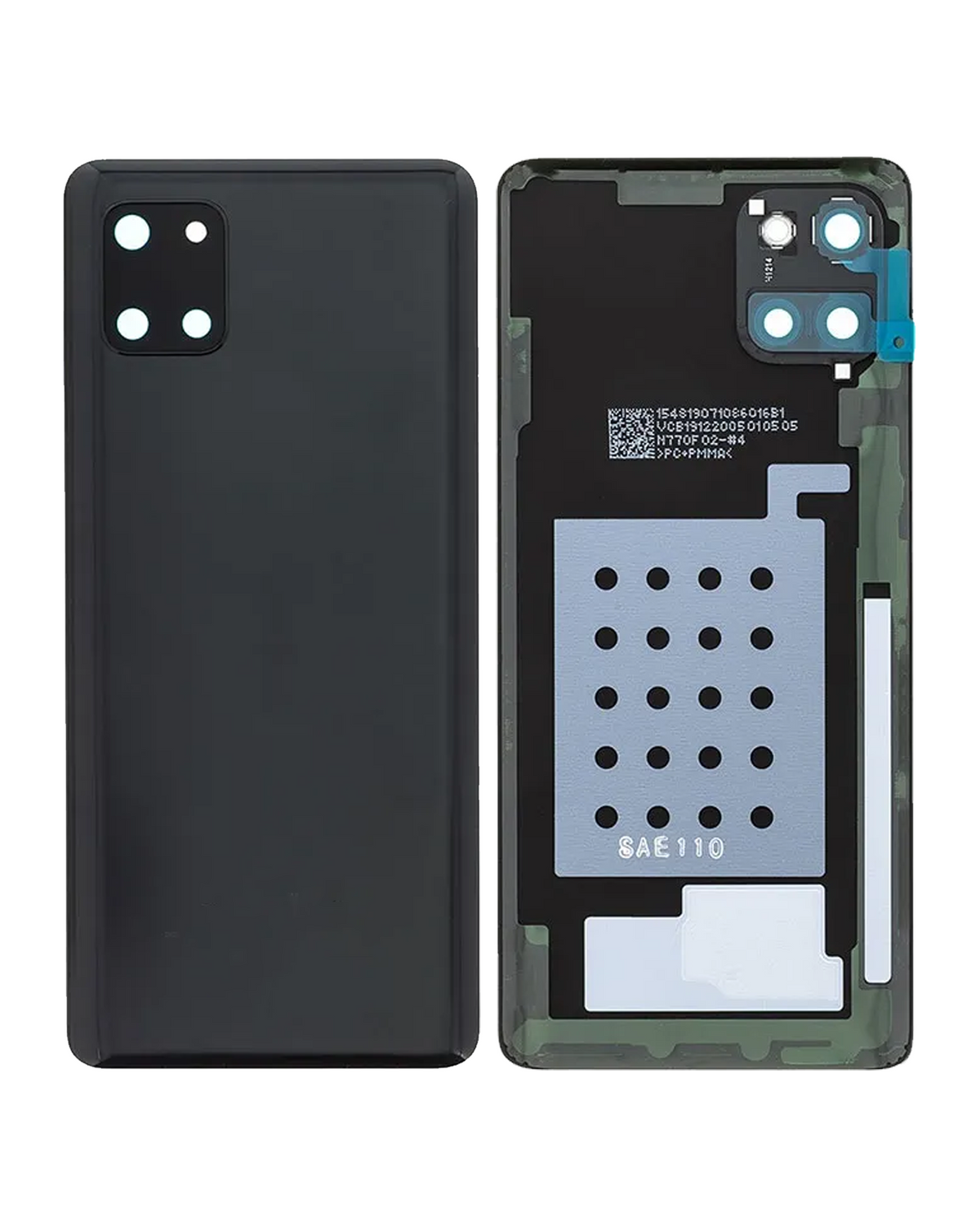 Replacement Back Cover Glass With Camera Lens Compatible For Samsung Galaxy Note 10 Lite (Service Pack) (Aura Black)