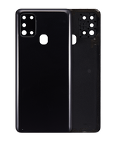 Back Cover Glass With Camera Lens Compatible For Samsung Galaxy A21s (A217 / 2020) (Service Pack) (Black)