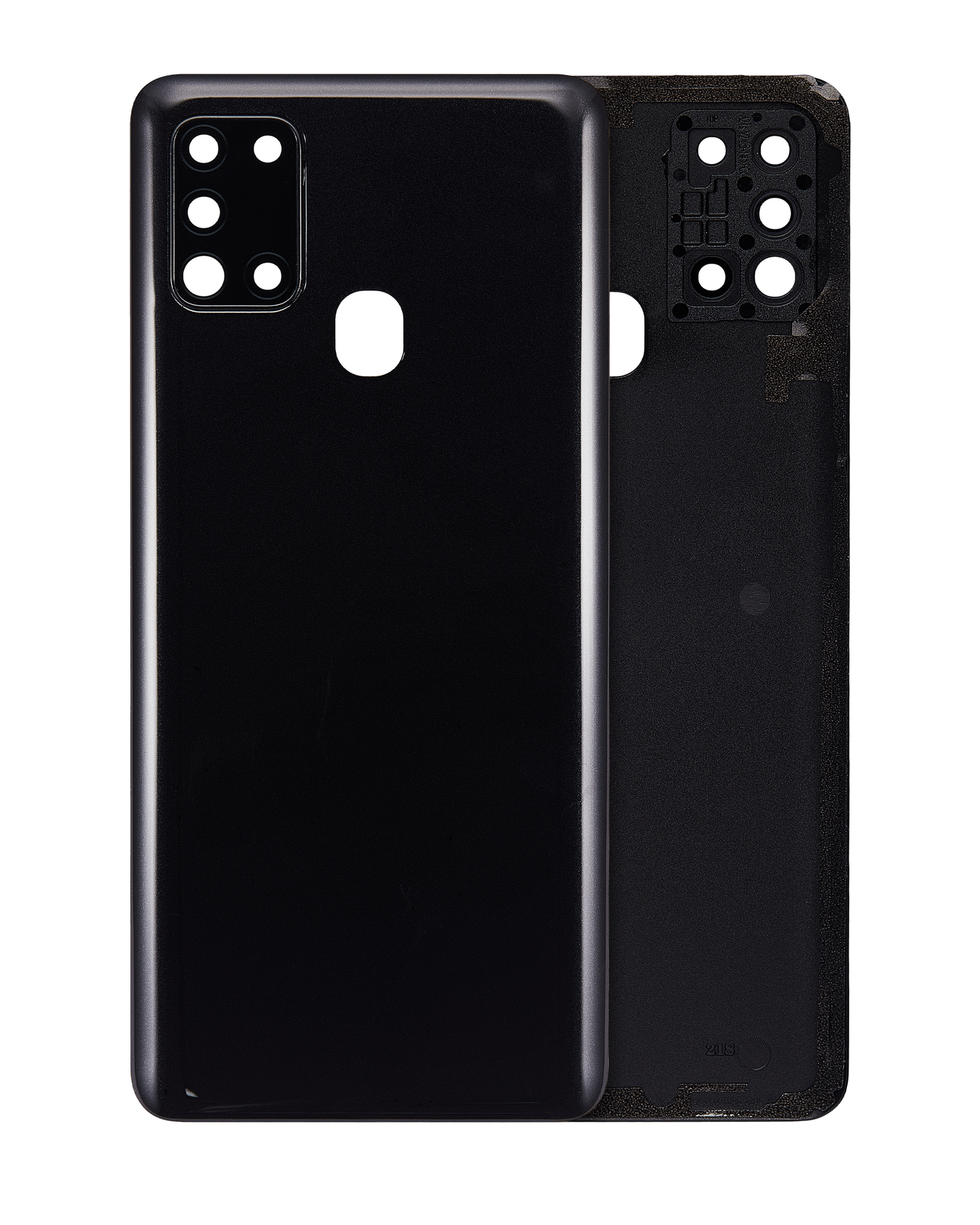 Back Cover Glass With Camera Lens Compatible For Samsung Galaxy A21s (A217 / 2020) (Service Pack) (Black)