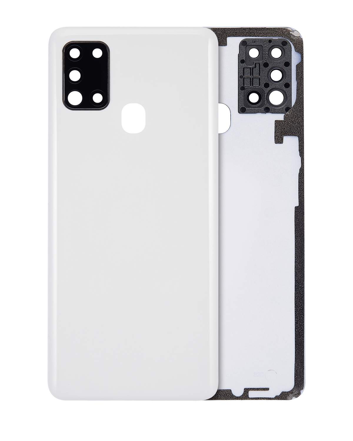 Back Cover Glass With Camera Lens Compatible For Samsung Galaxy A21s (A217 / 2020) (Service Pack) (White)