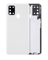 Back Cover Glass With Camera Lens Compatible For Samsung Galaxy A21s (A217 / 2020) (Service Pack) (White)