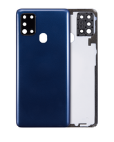 Back Cover Glass With Camera Lens Compatible For Samsung Galaxy A21s (A217 / 2020) (Service Pack) (Blue)